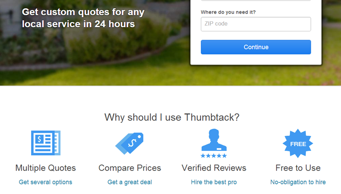 thumbtack startup homepage website inspiration icon details