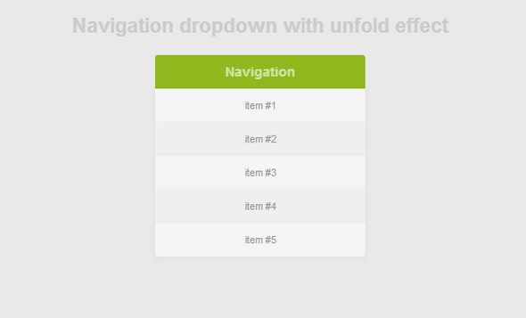 unfold effect dropdown menu