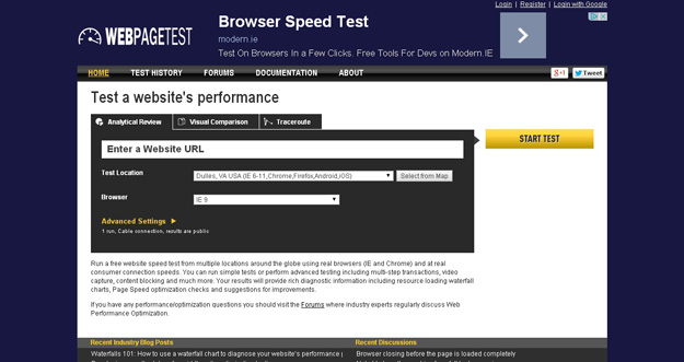 webpage test