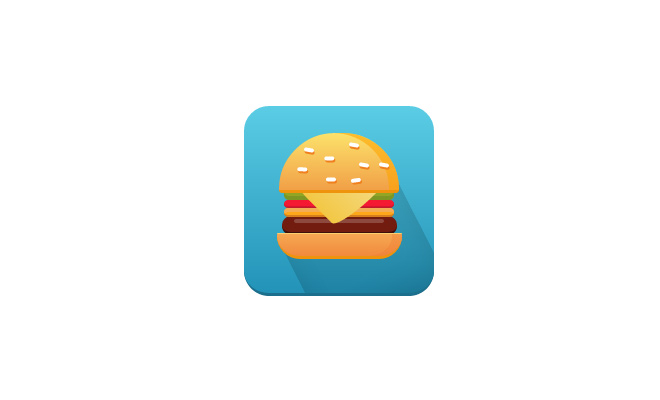 burger app icon flat css open source