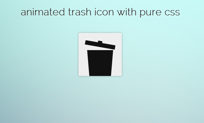 css only animated trash can icon