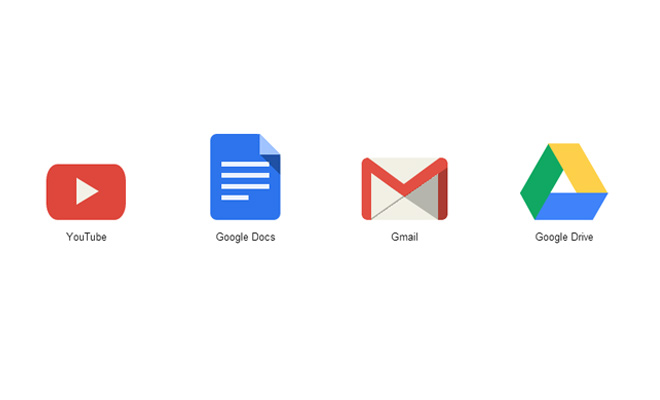 flat google icons youtube drive gmail css